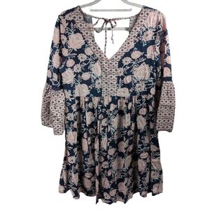 True Craft Bell Sleeve Tunic Mini Dress Sz S